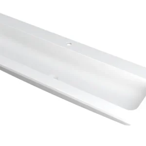 Nu Kopen Ink Faktor Wastafel polystone centraal met 1 kraangat - Mat wit - 1400x450x15 mm (bxdxh)