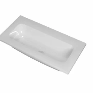 Nieuw Ink Reflekt wastafel centraal polystone 80x40cm - zonder kraangat - Glans wit