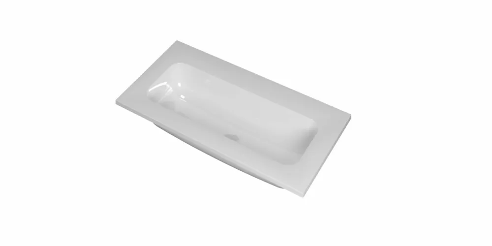 Nieuw Ink Reflekt wastafel centraal polystone 80x40cm - zonder kraangat - Glans wit
