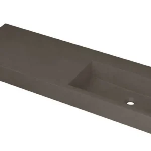 Ink Momento meubelwastafel rechts 140x45cm - zonder kraangat - Quartz beton Hete Deal