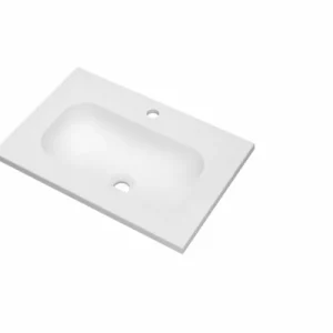 Seizoensaanbieding Ink Reflekt wastafel centraal polystone 60x40cm - 1 kraangat - Mat wit
