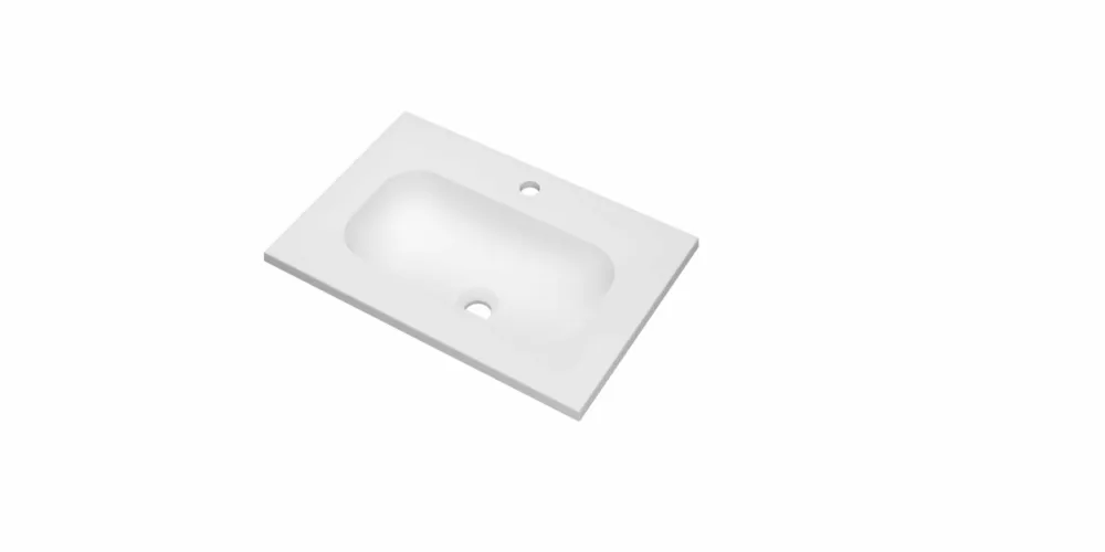 Seizoensaanbieding Ink Reflekt wastafel centraal polystone 60x40cm - 1 kraangat - Mat wit