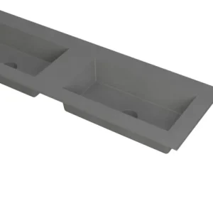 Ink Kraft dubbele meubelwastafel 140x45cm - zonder kraangat - Quartz grijs Aanbieding