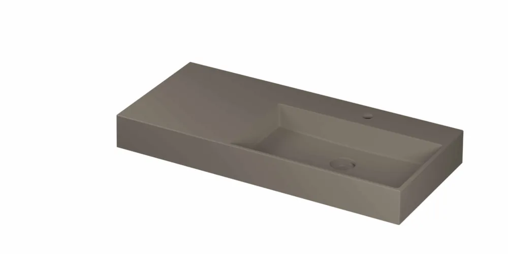 Ink United wastafel rechts porselein 100x45cm - 1 kraangat - Mat basento Express Levering