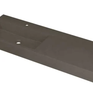 Aanbieding Ink Momento meubelwastafel links 140x45cm - 1 kraangat - Quartz beton