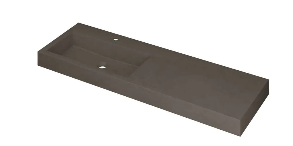 Aanbieding Ink Momento meubelwastafel links 140x45cm - 1 kraangat - Quartz beton