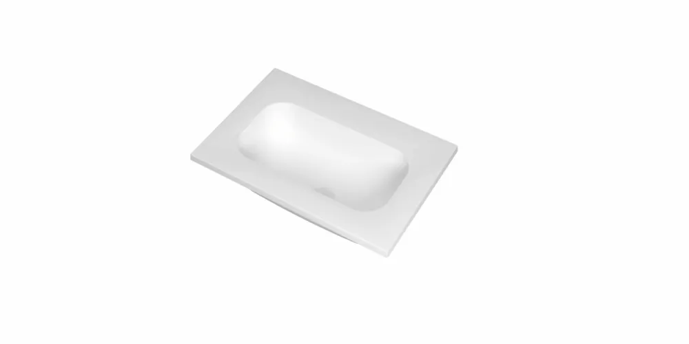 Gereduceerde Prijs Ink Reflekt wastafel centraal polystone 60x40cm - zonder kraangat - Mat wit
