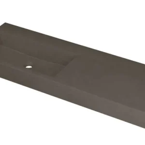 Ink Momento meubelwastafel links 140x45cm - zonder kraangat - Quartz beton Exclusieve Aanbieding