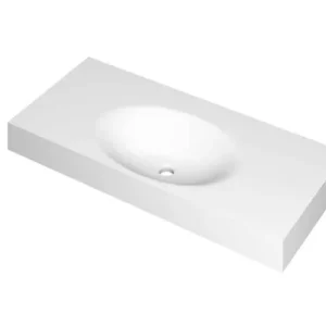 Ink Smooth Wastafel polystone midden zonder kraangat mat wit 1000x450x90mm (bxdxh) Express Levering