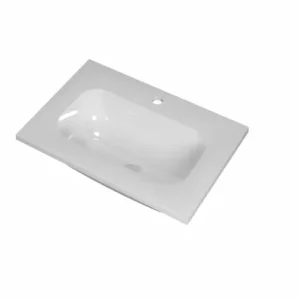Ink Reflekt wastafel centraal polystone 60x40cm - 1 kraangat - Glans wit Betrouwbaar