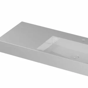 Ink United wastafel rechts porselein 100x45cm - 1 kraangat - Glans wit Lage Prijs