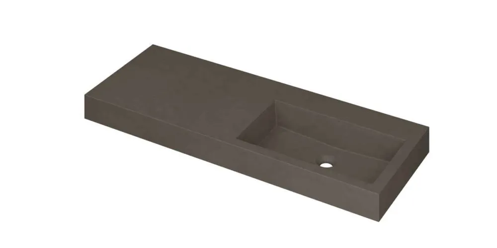 Ink Momento meubelwastafel rechts 120x45cm - zonder kraangat - Quartz beton Veilige Betaling