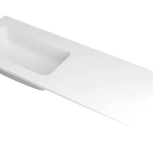 Superprijs Ink Faktor Wastafel polystone links zonder kraangat - Mat wit - 1200x450x15 mm (bxdxh)