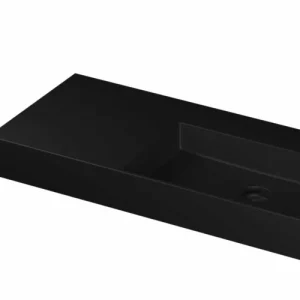 Ink United wastafel rechts porselein 100x45cm - zonder kraangat - Mat zwart Hete Deal