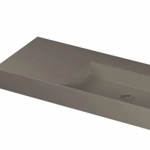 Ink United wastafel rechts porselein 100x45cm - zonder kraangat - Mat basento Op = Op