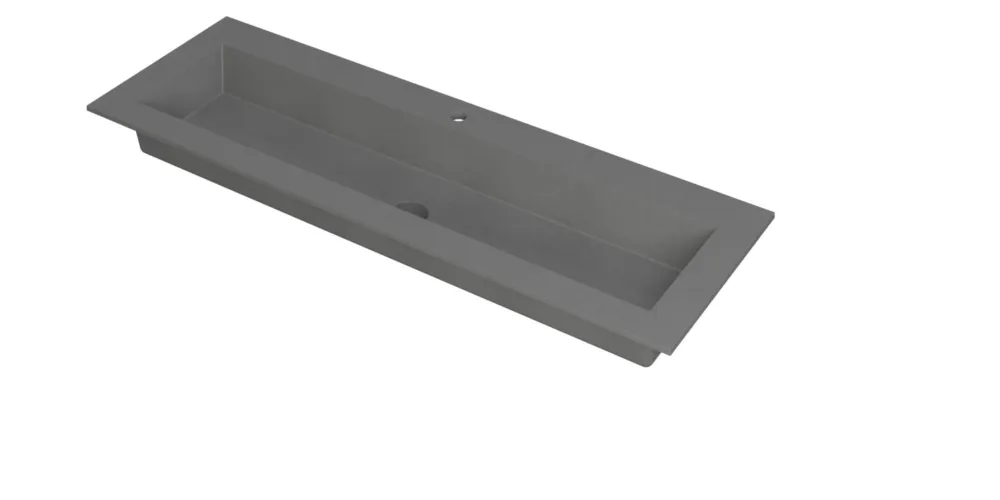 Ink Kraft meubelwastafel 140x45cm - 1 kraangat - Quartz grijs Actieprijs