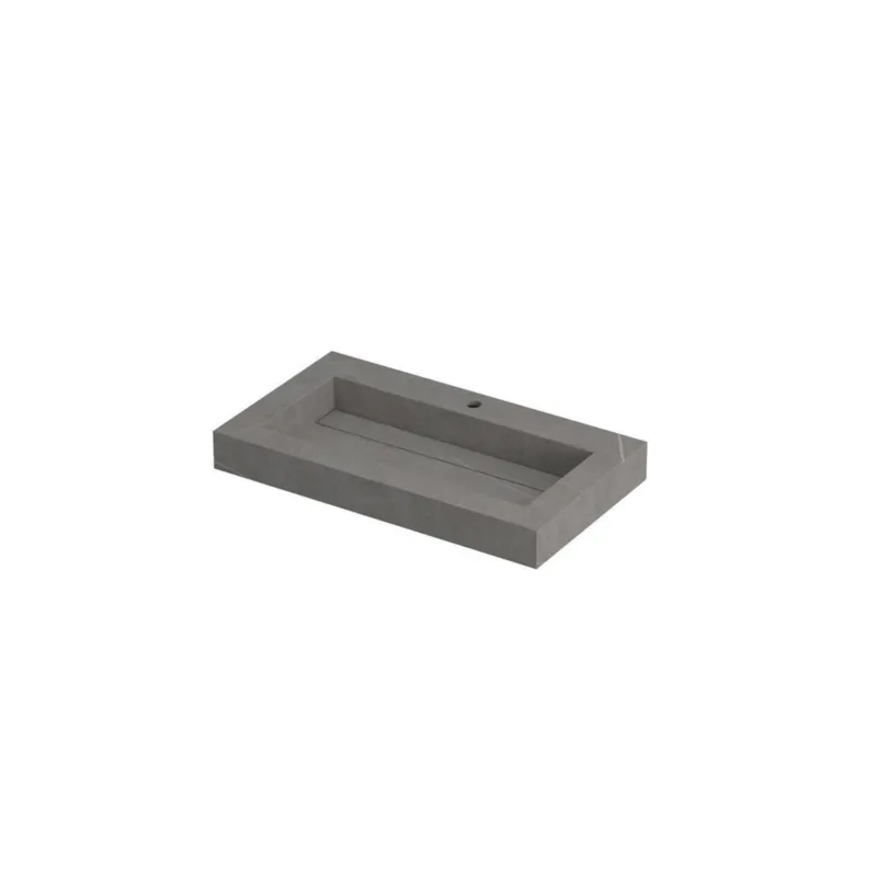 Ink Pitch meubelwastafel 80x45cm keramische slab - 1 kraangat - Armani grey Speciale Aanbieding
