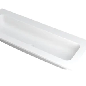 Ink Faktor Wastafel polystone centraal zonder kraangat - Mat wit - 1200x450x15 mm (bxdxh) Koop Online