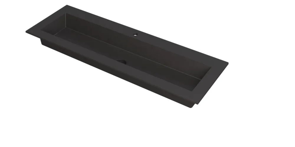 Uitverkoop Ink Kraft meubelwastafel 140x45cm - 1 kraangat - Quartz zwart