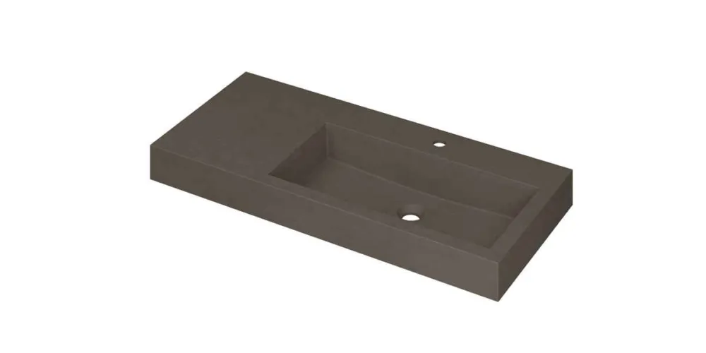 Ink Momento meubelwastafel rechts 100x45cm - 1 kraangat - Quartz beton Premium