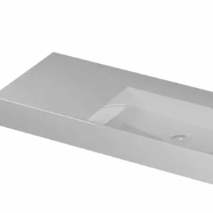 Ink United wastafel rechts porselein 100x45cm - zonder kraangat - Glans wit Seizoensaanbieding