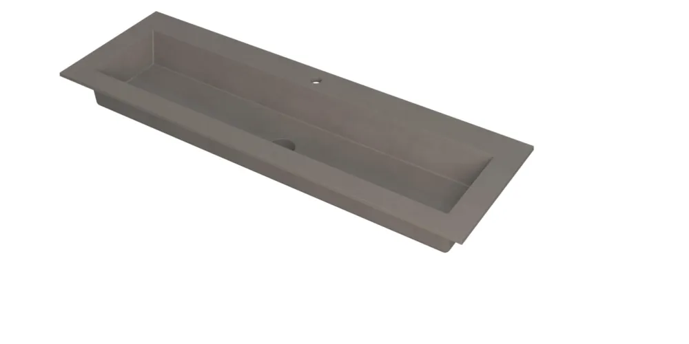 Actieprijs Ink Kraft meubelwastafel 140x45cm - 1 kraangat - Quartz beton