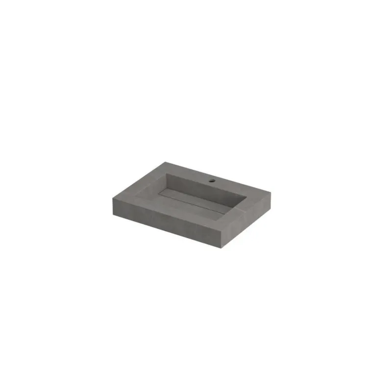 Beperkte Voorraad Ink Pitch meubelwastafel 60x45cm keramische slab - 1 kraangat - Armani grey