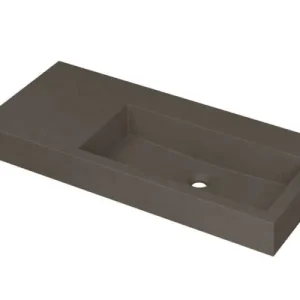 Lage Kosten Ink Momento meubelwastafel rechts 100x45cm - zonder kraangat - Quartz beton