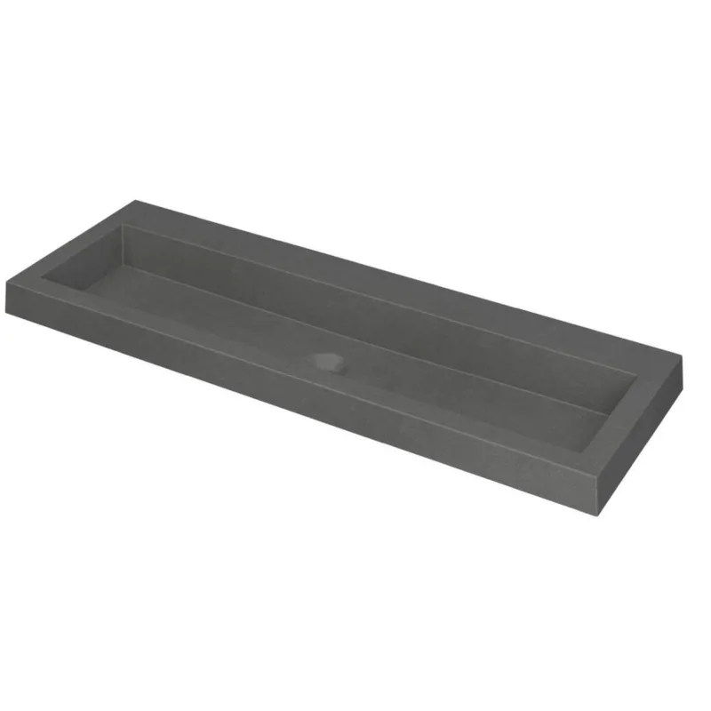 Finale Uitverkoop Ink Dock Wastafel Quartz zonder kraangat - Quartz grijs - 120x40 cm