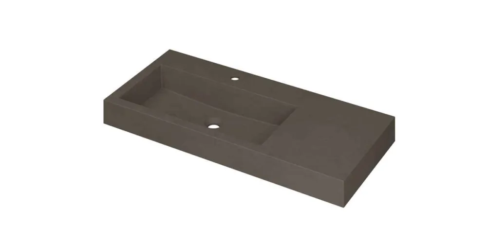 Koop Online Ink Momento meubelwastafel links 100x45cm - 1 kraangat - Quartz beton