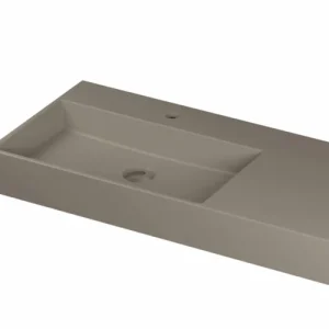 Beperkte Voorraad Ink United wastafel links porselein 100x45cm - 1 kraangat - Mat basento