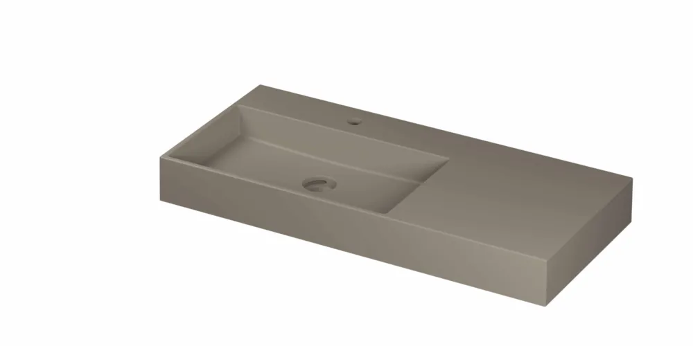 Beperkte Voorraad Ink United wastafel links porselein 100x45cm - 1 kraangat - Mat basento