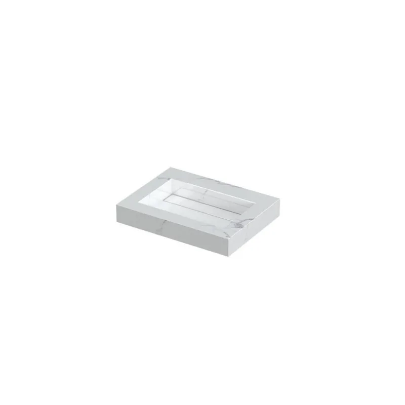 Ink Pitch meubelwastafel 60x45cm keramische slab - zonder kraangaten - Statuario Korting