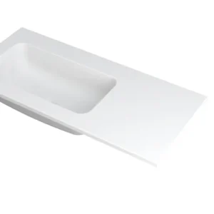 Ink Faktor Wastafel polystone links zonder kraangat - Mat wit - 1000x450x15 mm (bxdxh) Gratis Retour