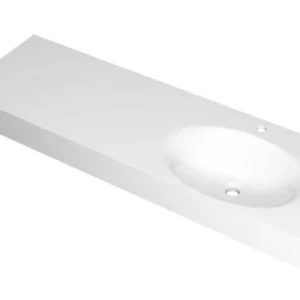 Ink Smooth Wastafel polystone rechts met 1 kraangat glans wit 1400x450x90mm (bxdxh) Bestel Nu