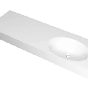 Beperkt Aanbod Ink Smooth Wastafel polystone rechts zonder kraangat glans wit 1400x450x90mm (bxdxh)