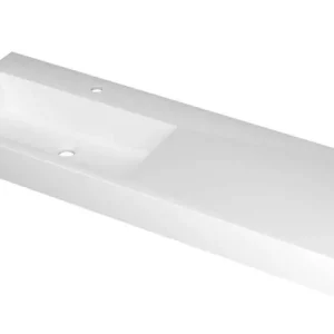 Ink Momento meubelwastafel links 140x45cm - 1 kraangat - Polystone mat wit Koopje