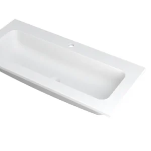 Aanbieding Ink Faktor Wastafel polystone centraal met 1 kraangat - Mat wit - 1000x450x15 mm (bxdxh)