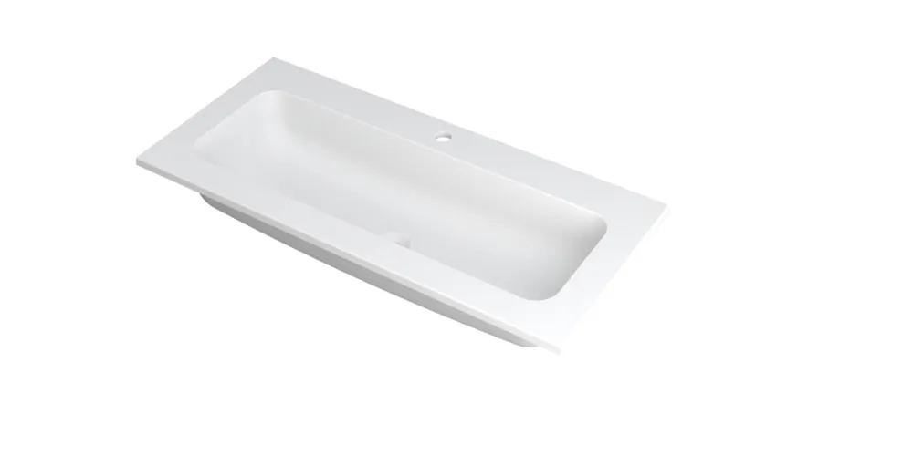 Aanbieding Ink Faktor Wastafel polystone centraal met 1 kraangat - Mat wit - 1000x450x15 mm (bxdxh)