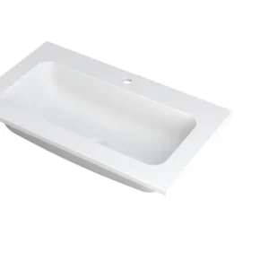 Ink Faktor Wastafel polystone centraal met 1 kraangat - Mat wit - 800x450x15 mm (bxdxh) Superprijs