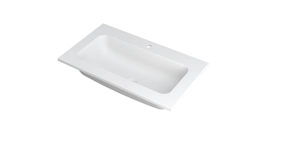 Ink Faktor Wastafel polystone centraal met 1 kraangat - Mat wit - 800x450x15 mm (bxdxh) Superprijs