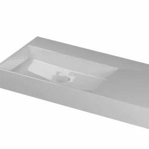 Ink United wastafel links porselein 100x45cm - zonder kraangat - Glans wit Betrouwbaar