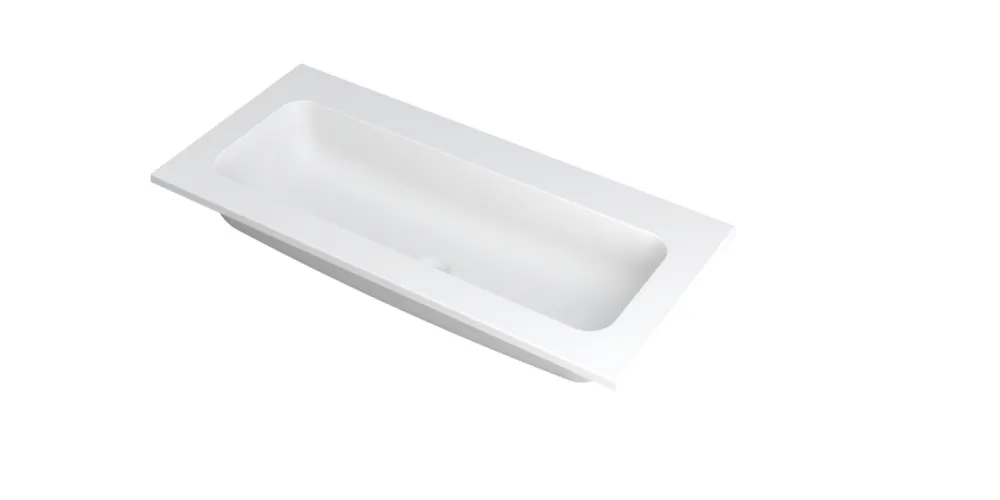 Ink Faktor Wastafel polystone centraal zonder kraangat - Mat wit - 1000x450x15 mm (bxdxh) Korting