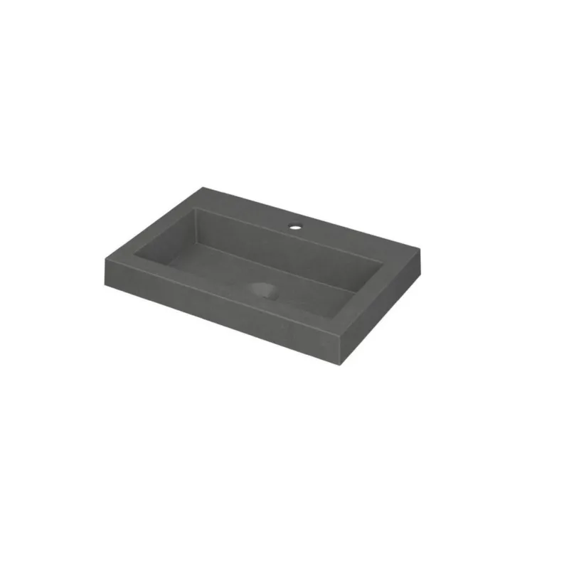 Gratis Retour Ink Dock Wastafel Quartz met 1 kraangat - Quartz grijs - 60x40 cm