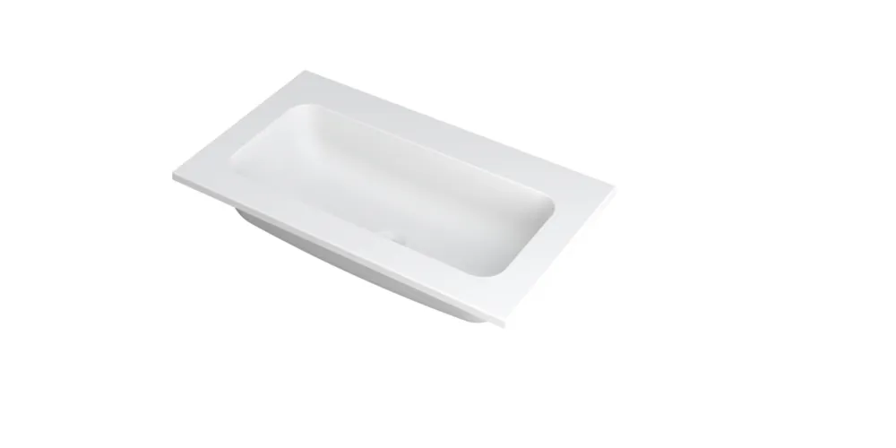 Premium Ink Faktor Wastafel polystone centraal zonder kraangat - Mat wit - 800x450x15 mm (bxdxh)