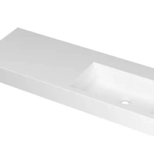Ink Momento meubelwastafel rechts 120x45cm - zonder kraangat - Polystone mat wit Express Levering