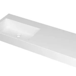 Meest Verkocht Ink Momento meubelwastafel links 120x45cm - zonder kraangat - Polystone mat wit