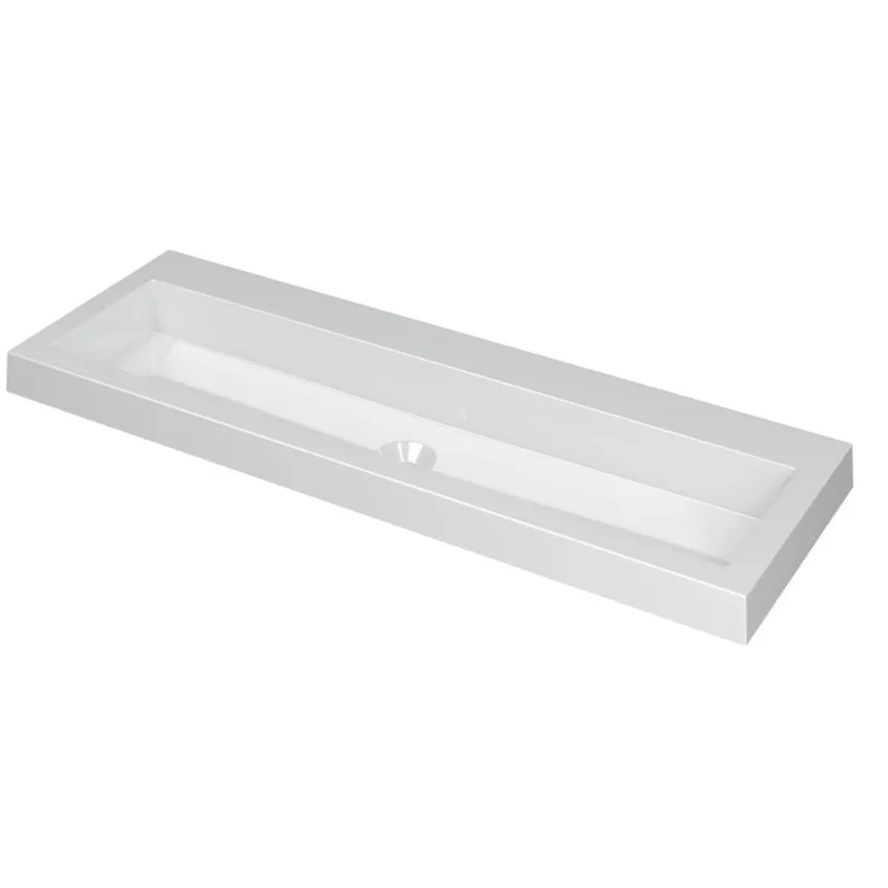 Ink Dock Wastafel Polystone zonder kraangat - Glans wit - 120x40 cm Seizoensaanbieding