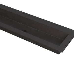Hoge Kwaliteit Ink Kraft meubelwastafel 140x45cm - zonder kraangat - Quartz zwart