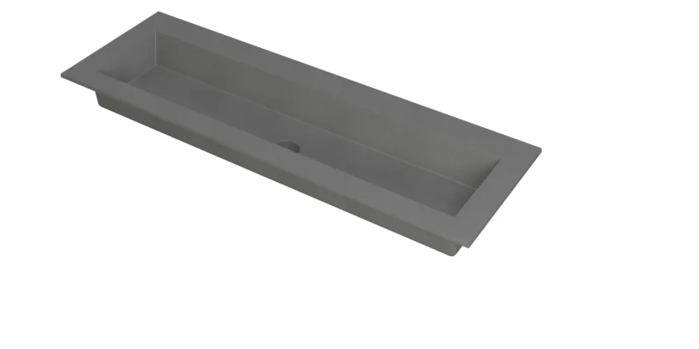 Ink Kraft meubelwastafel 140x45cm - zonder kraangat - Quartz grijs Beperkt Aanbod